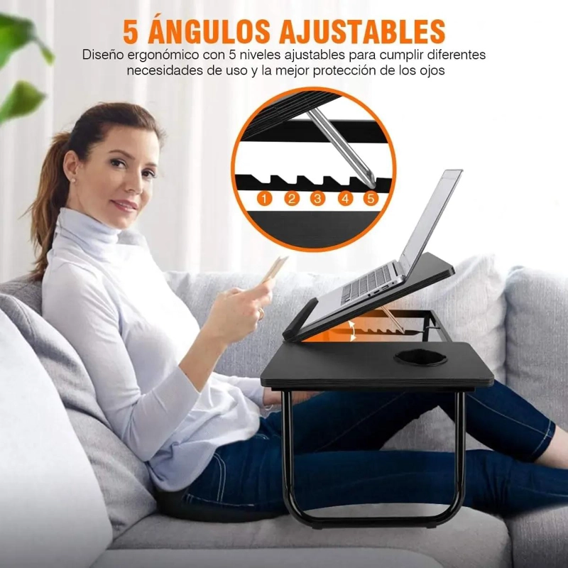 MESA PLEGABLE AJUSTABLE PARA LAPTOP EN CAMA - 5