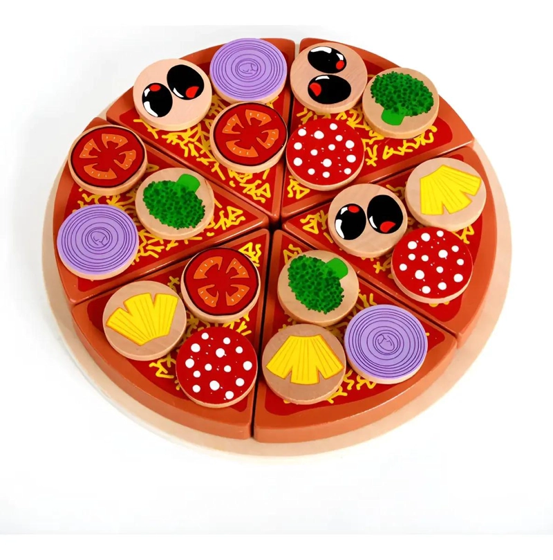 PIZZA DE MADERA PARA ARMAR Y CORTAR - 1
