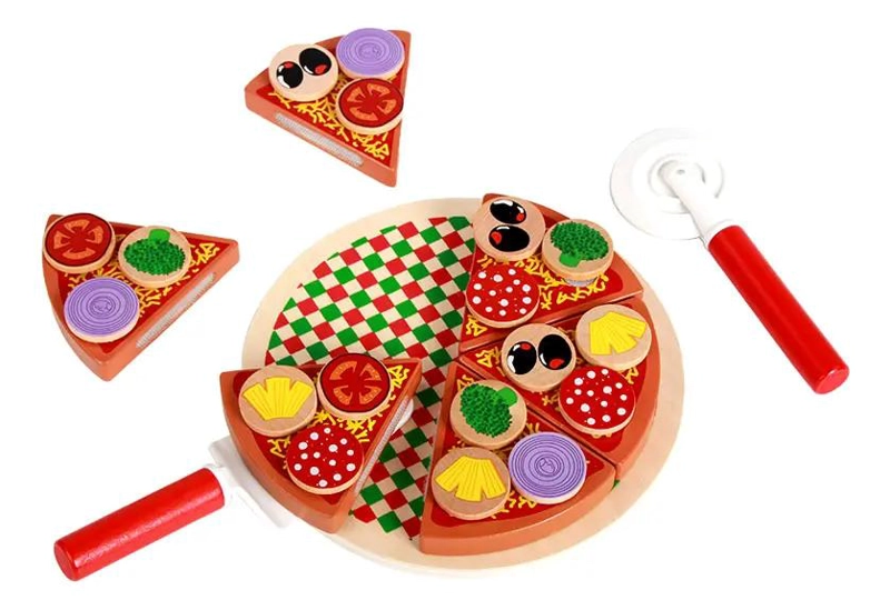 PIZZA DE MADERA PARA ARMAR Y CORTAR - 3