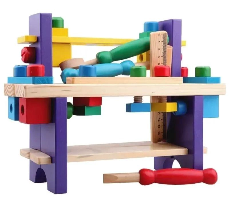 CAJA DE HERRAMIENTAS DE MADERA DIDACTICA PARA NIÑOS - 1