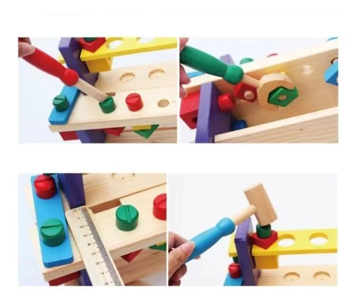 CAJA DE HERRAMIENTAS DE MADERA DIDACTICA PARA NIÑOS - 4