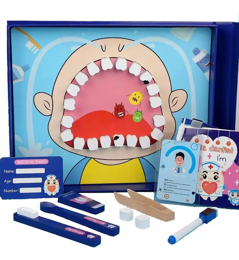 JUEGO DE ROLES PEQUEÑO DENTISTA EN MADERA PARA NIÑOS - 1