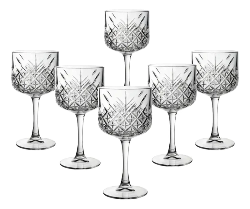 SET DE 6 COPAS TALLADAS DE 500CC ESTILO LISBOA - 1