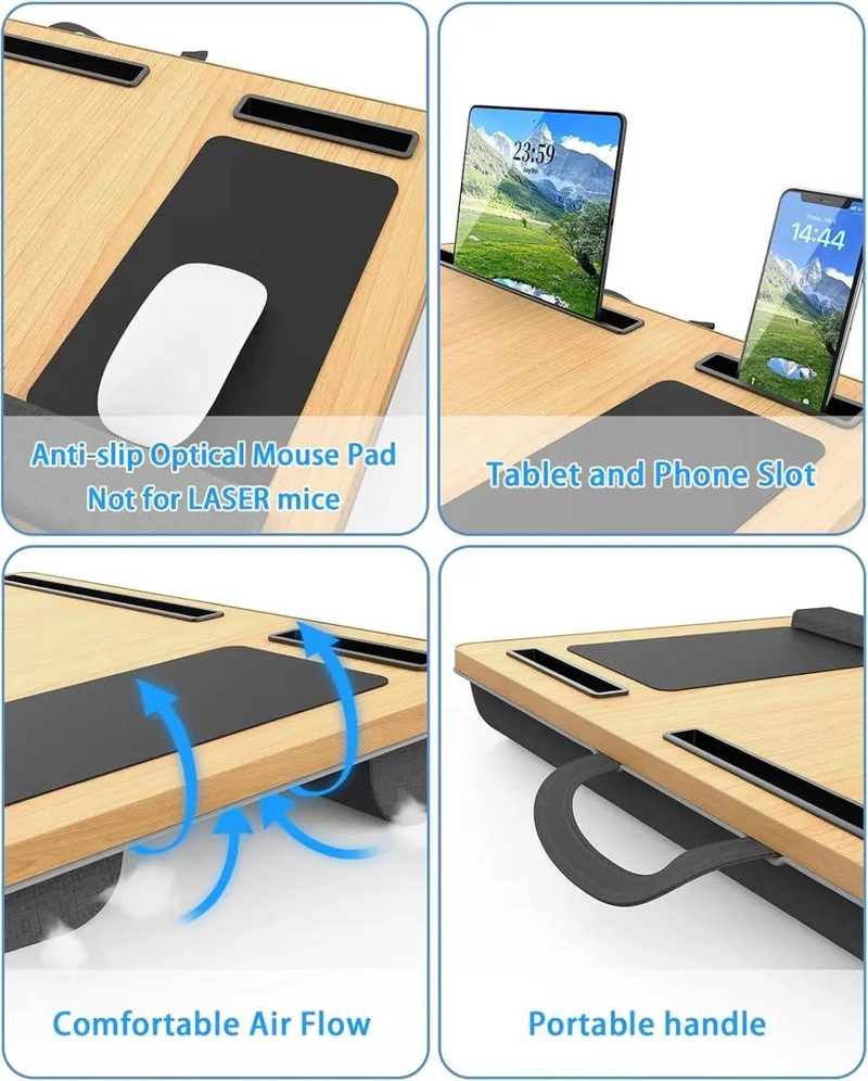 MESA PORTATIL MULTIFUNCIONAL PARA COMPUTADORA 55X35CM - 2