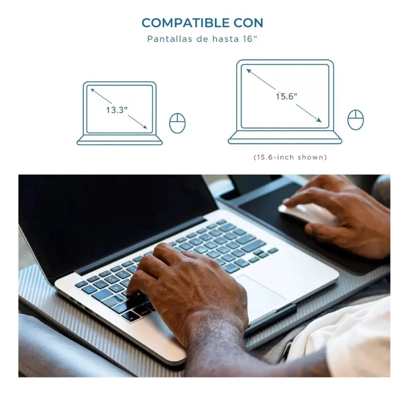 SOPORTE PARA NOTEBOOK CON BANDEJA PARA CELULAR Y MOUSE - 5
