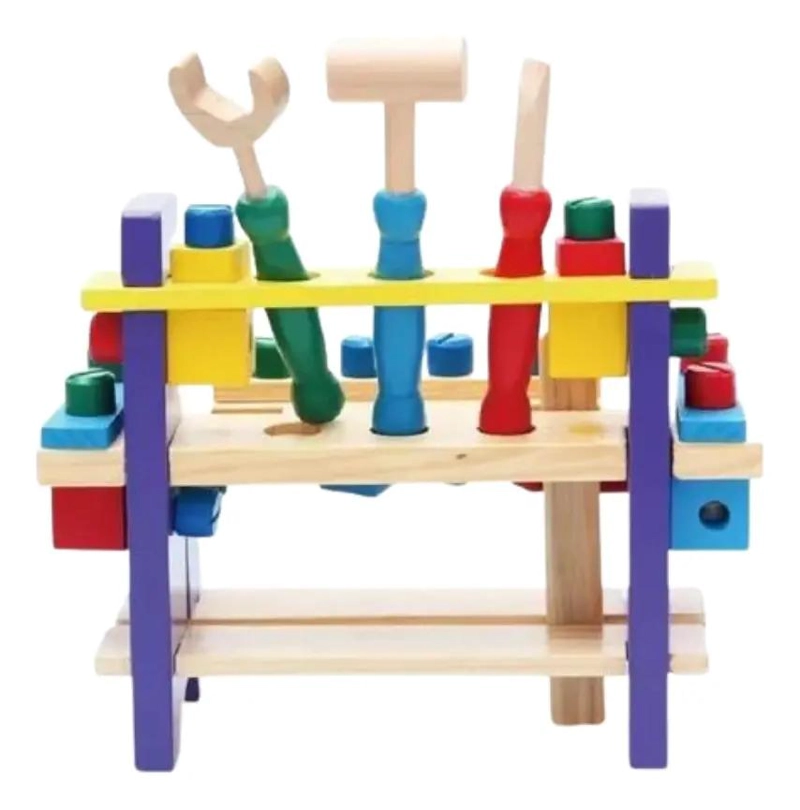 BANCO DE HERRAMIENTAS MONTESSORI DE MADERA PARA NIÑOS - 1