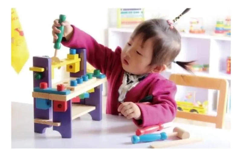 BANCO DE HERRAMIENTAS MONTESSORI DE MADERA PARA NIÑOS - 4