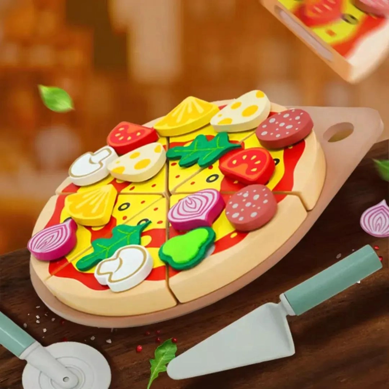 JUGUETE MONTESSORI PIZZA DE MADERA PARA NIÑOS - 2