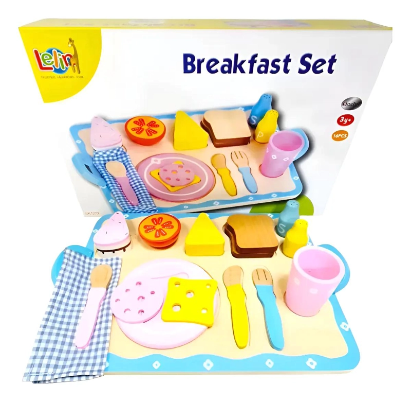JUEGO DE DESAYUNO DIDACTICO DE MADERA PARA NIÑOS - 1