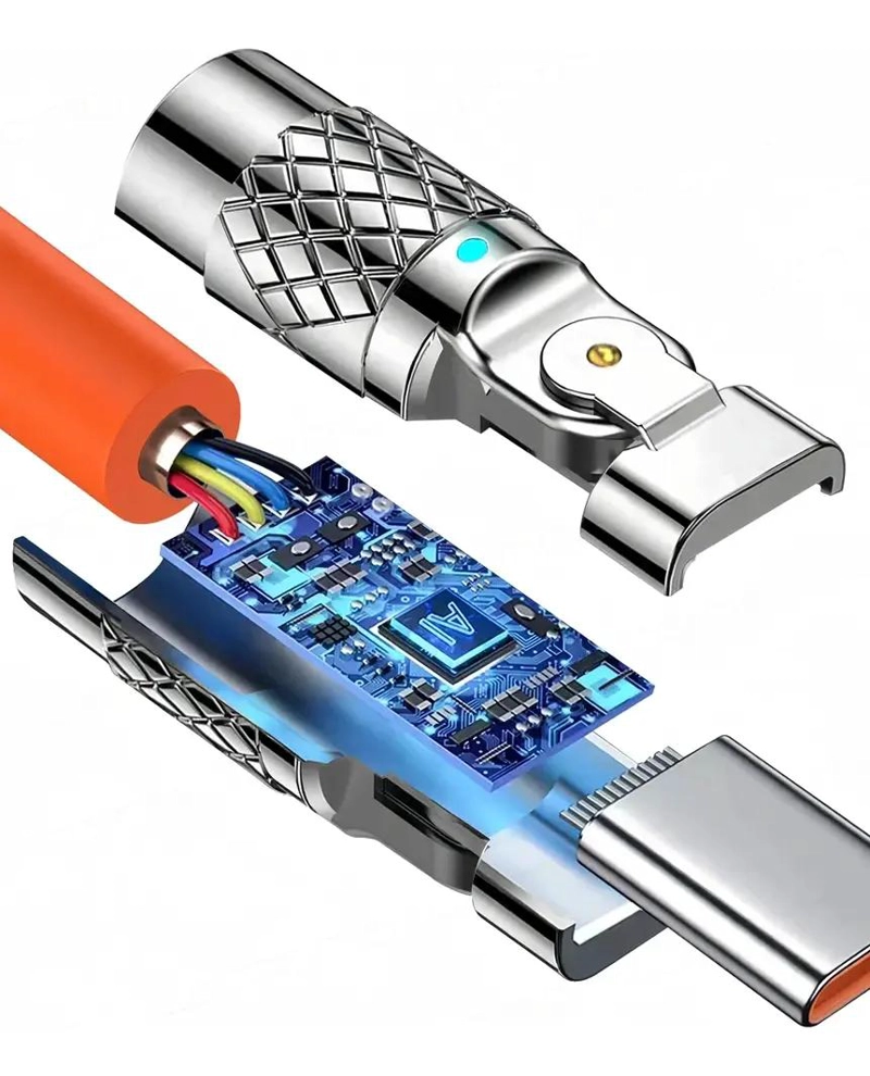 CABLE USB A A TIPO C 120W CARGA RAPIDA 180° - 2