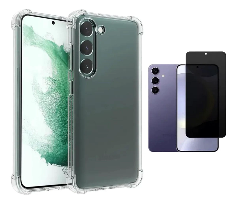 GENÉRICO CARCASA TRANSPARENTE PARA SAMSUNG S24 FE CON LAMINA DE  