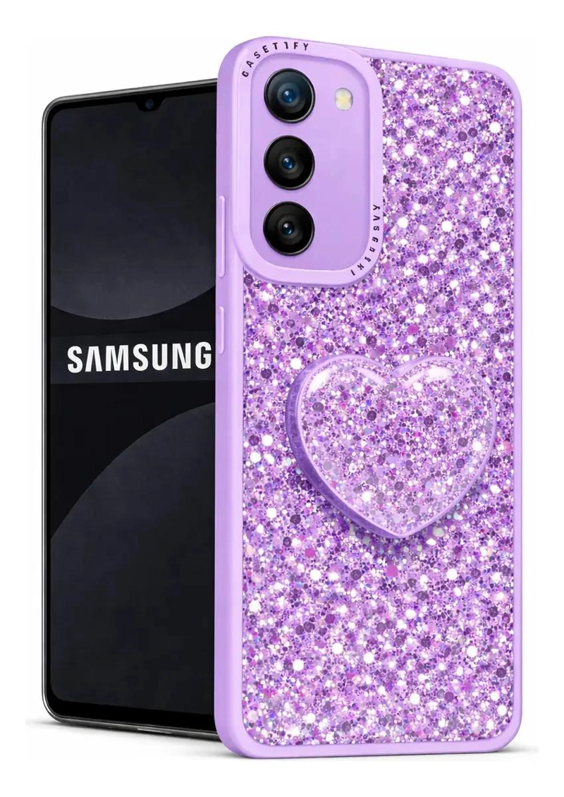 CARCASA BRILLANTE PARA SAMSUNG A17 CON POP SOCKET - 1