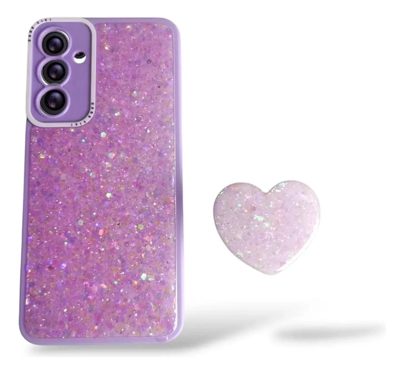 CARCASA BRILLANTE PARA SAMSUNG A17 CON POP SOCKET - 2