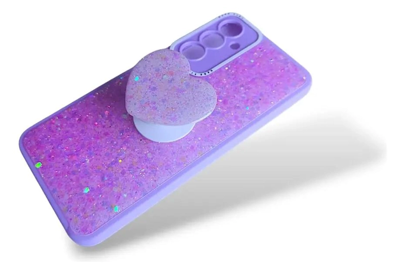 CARCASA BRILLANTE PARA SAMSUNG A17 CON POP SOCKET - 4