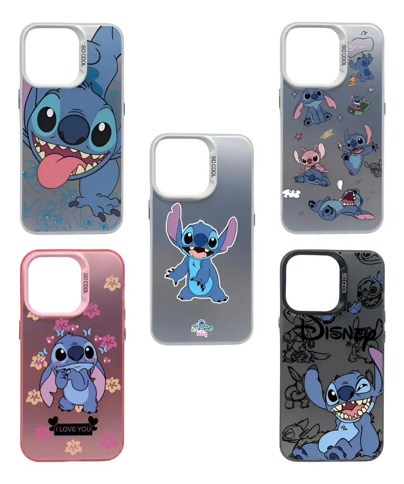 GENÉRICO CARCASA METALIZADA DISEÑO STICH PARA IPHONE