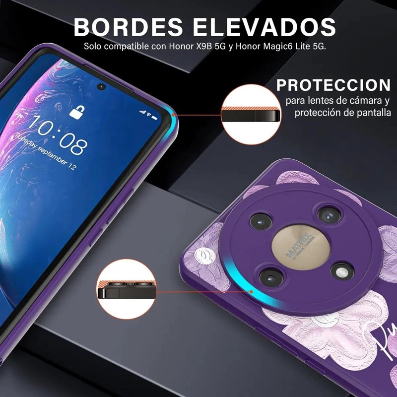 CARCASA PROTECTORA PURPURA PARA HONOR MAGIC6 LITE Y X9B - 2