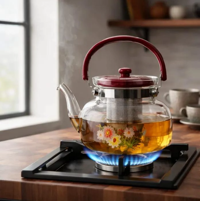 TETERA CON INFUSOR DE VIDRIO 2200 ML RESISTENTE AL FUEGO - 1