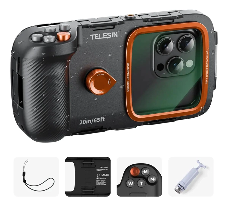 CARCASA SUMERGIBLE PARA CELULAR CON CONTROL REMOTO IP68 - 1