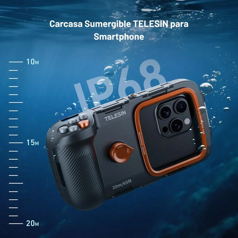 CARCASA SUMERGIBLE PARA CELULAR CON CONTROL REMOTO IP68 - 3