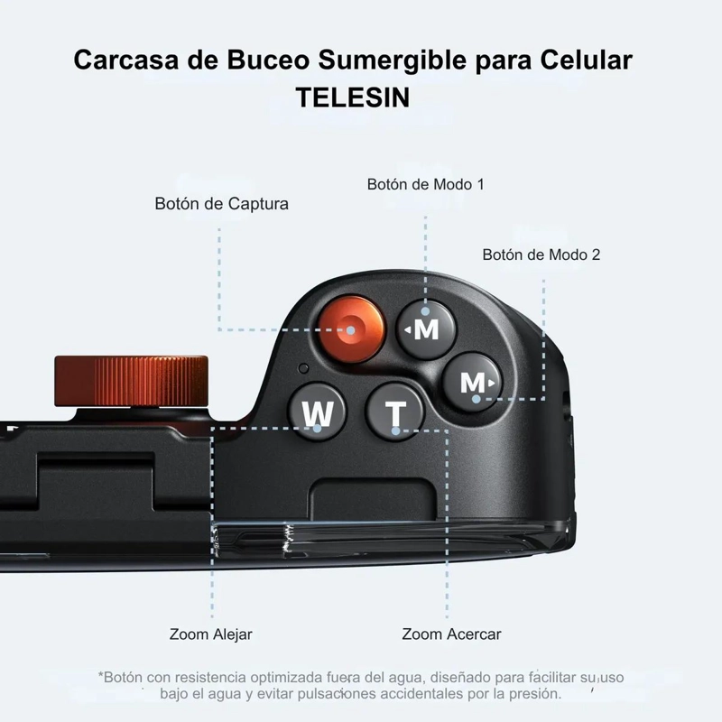 CARCASA SUMERGIBLE PARA CELULAR CON CONTROL REMOTO IP68 - 4
