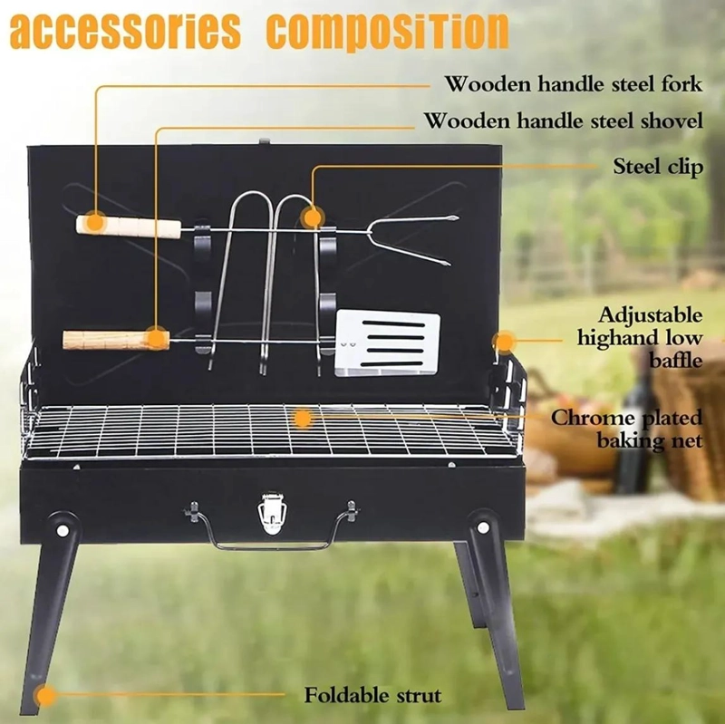 MINI ESTUFA PARRILLA PLEGABLE PARA BARBACOA - 4