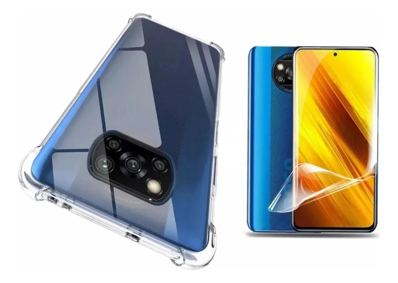 GENÉRICO CARCASA TRANSPARENTE PARA POCO X3 Y X3 PRO CON LAMINA HID