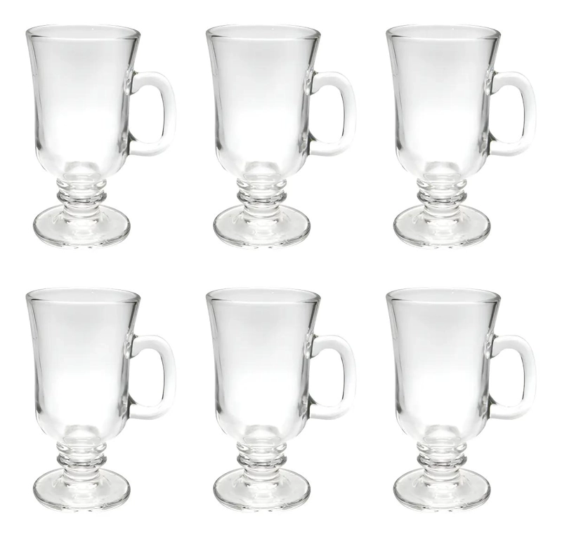 SET 6 TAZAS DE VIDRIO 250ML PARA CAFE  Y TE - 2