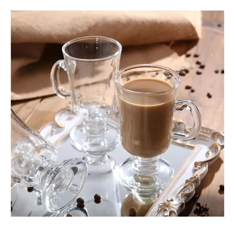SET 6 TAZAS DE VIDRIO 250ML PARA CAFE  Y TE - 4