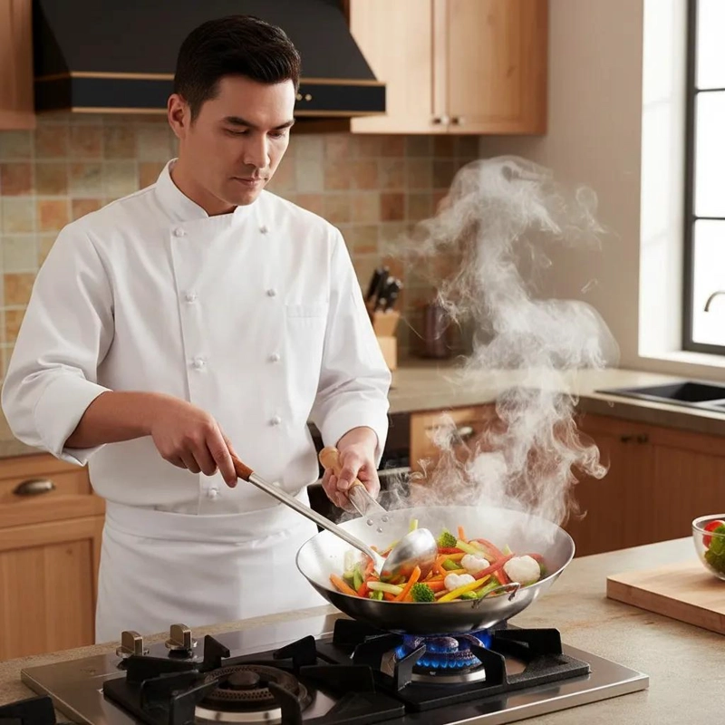 PACK WOK CHINO 40CM CON CUCHARON PROFESIONAL PARA SALTEAR - 4