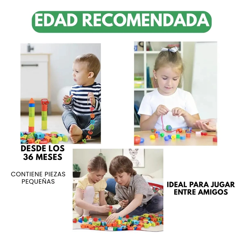 JUEGO DIDACTICO ENHEBRAR MONTESSORI 81 PIEZAS - 2