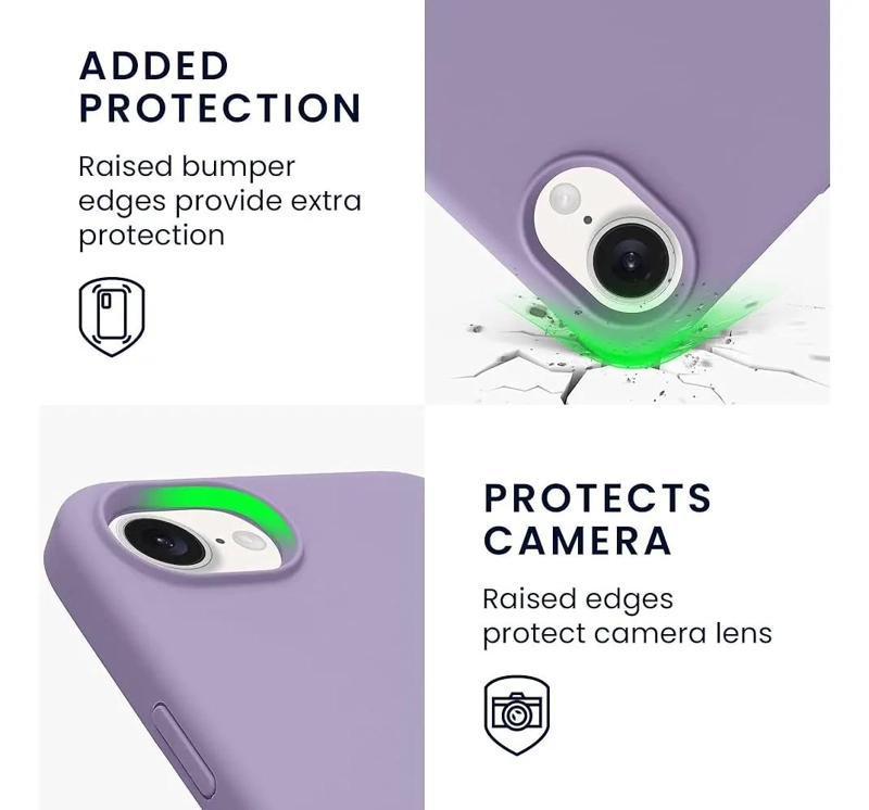 CARCASA DE SILICONA SUAVE PARA IPHONE 16E CON PROTECCION - 3