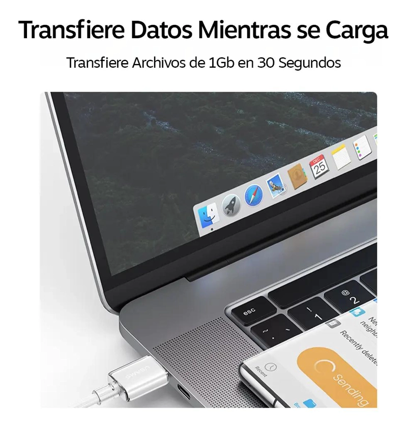 CABLE USB TIPO C A TIPO C 100W 1.2M - 5