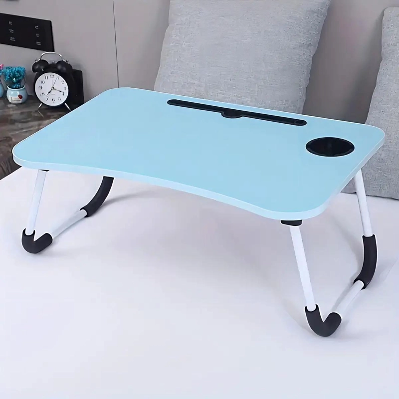 MESA PLEGABLE DE MADERA PORTATIL CON SOPORTE AJUSTABLE - 2