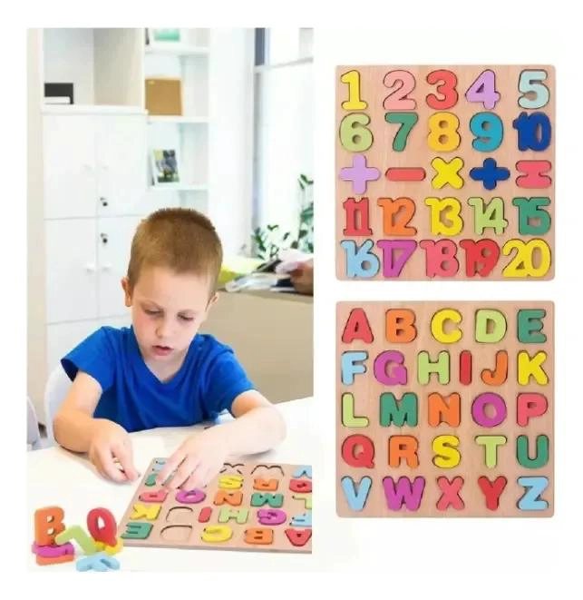JUEGO MONTESSORI LETRAS Y NUMEROS DE MADERA - 2