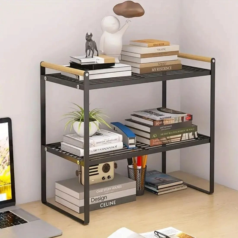 ESTANTE ORGANIZADOR DE COCINA CON 2 REPISAS DE ACERO 34CM - 2