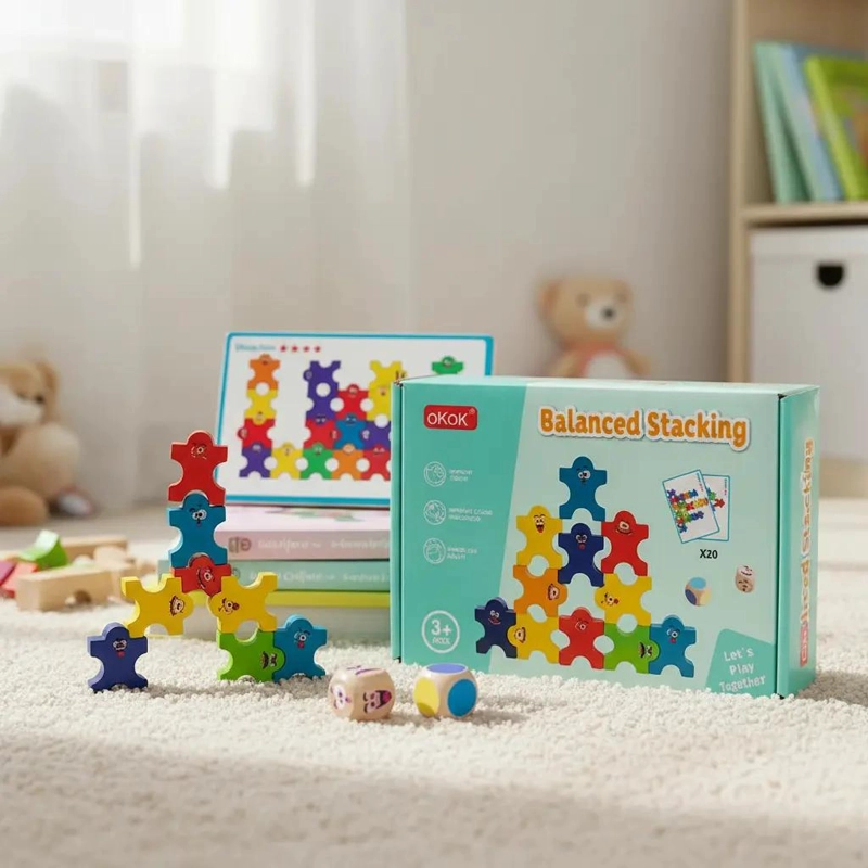 JUGUETE APILABLE MONTESSORI DE MADERA MULTICOLOR - 2