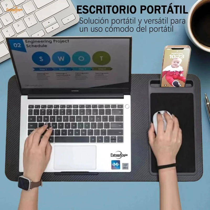 SOPORTE ERGONOMICO PARA NOTEBOOK CON BANDEJA Y SOPORTE DE - 5