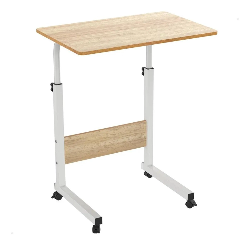 MESA AJUSTABLE CON RUEDAS PARA ESCRITORIO BLANCO - 1