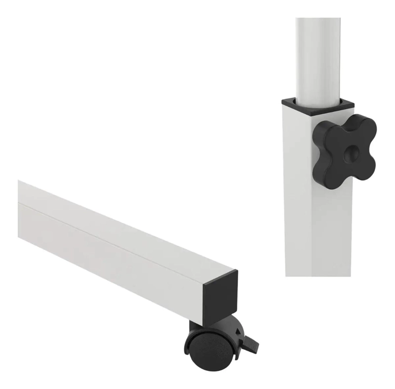 MESA AJUSTABLE CON RUEDAS PARA ESCRITORIO BLANCO - 2