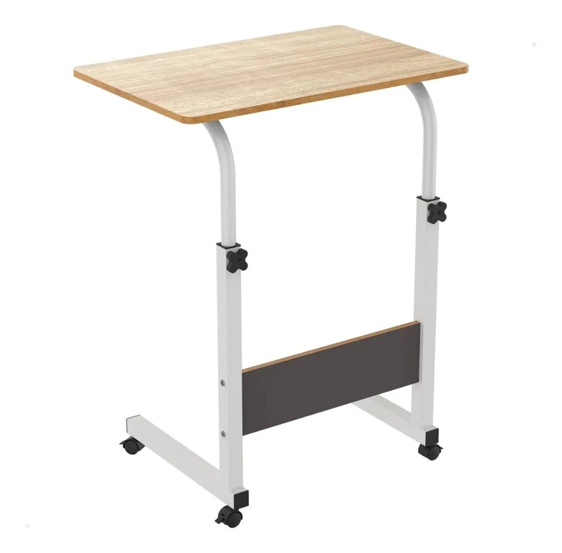 MESA AJUSTABLE CON RUEDAS PARA ESCRITORIO BLANCO - 3