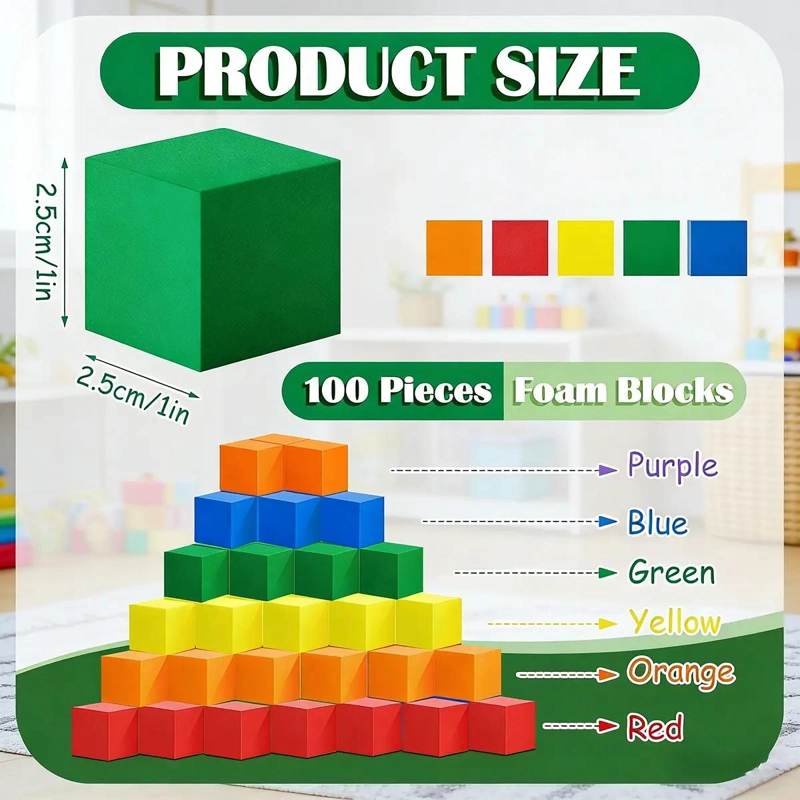 100 PIEZAS CUBOS APILABLES DE MADERA COLORIDOS - 3