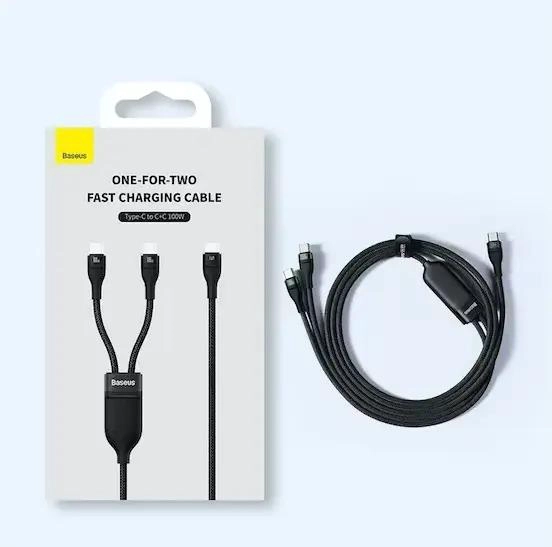 CABLE TIPO C 2 EN 1 CARGA RAPIDA 100W 20V 5A - 2