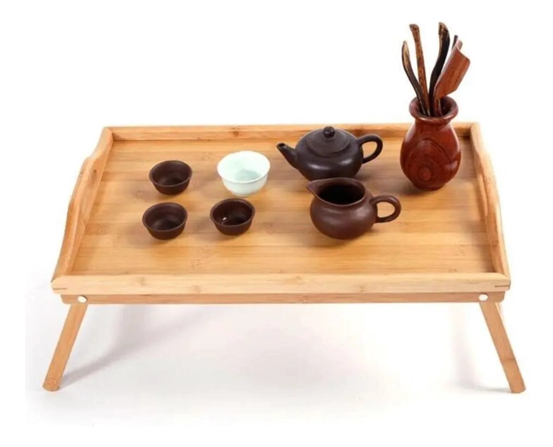 MESA BANDEJA DESAYUNO CON PATAS PLEGABLES DE BAMBU - 4