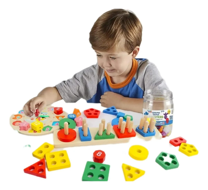 SET DE 2 JUGUETES DE MADERA PARA APRENDIZAJE MONTESSORI - 2
