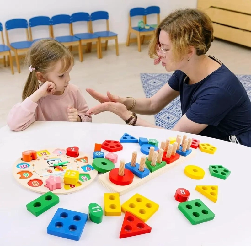 SET DE 2 JUGUETES DE MADERA PARA APRENDIZAJE MONTESSORI - 4
