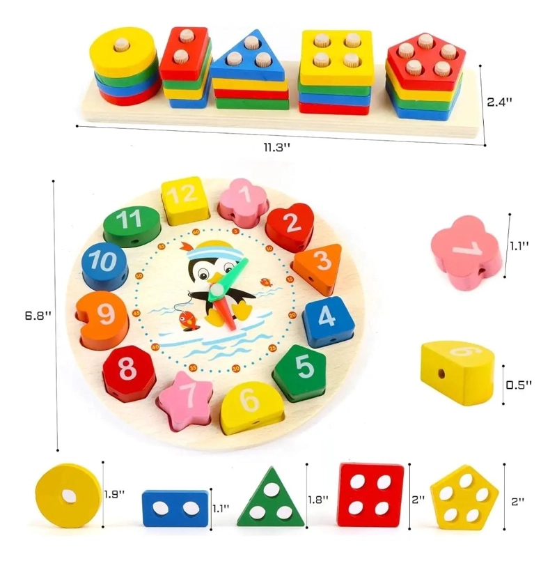 SET DE 2 JUGUETES DE MADERA PARA APRENDIZAJE MONTESSORI - 5