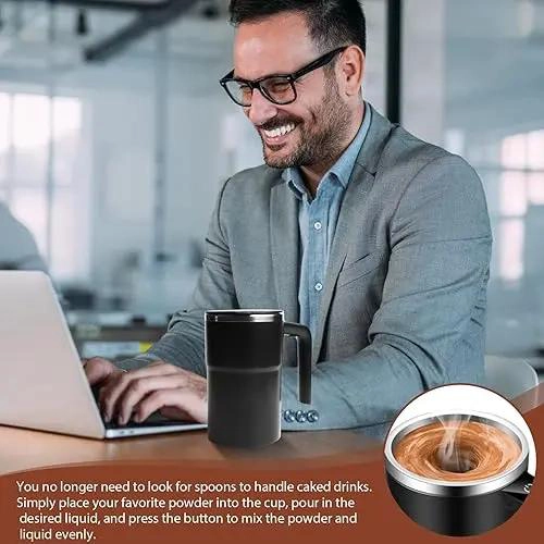 TAZA AUTO AGITABLE MEZCLADORA PARA CAFE  Y BEBIDAS - 5