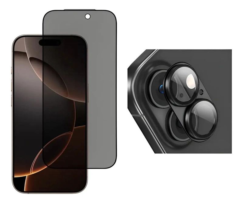 GENÉRICO LAMINA ANTI ESPIA PARA IPHONE 17 CON PROTECTOR DE CAMARA