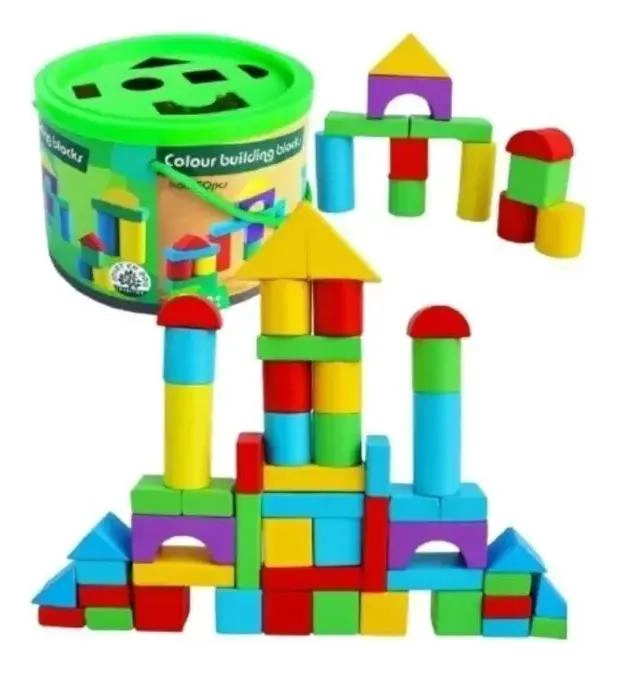BLOQUES DE MADERA SENSORIAL EDUCATIVO 50 PIEZAS - 1