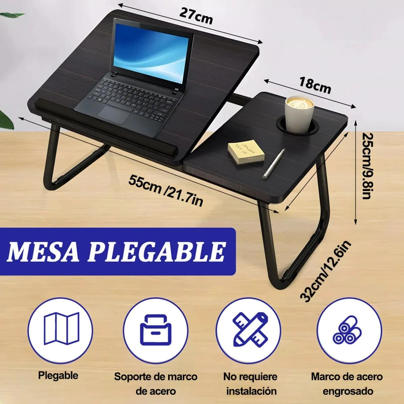 MESA PLEGABLE AJUSTABLE PARA LAPTOP Y CAMA - 3